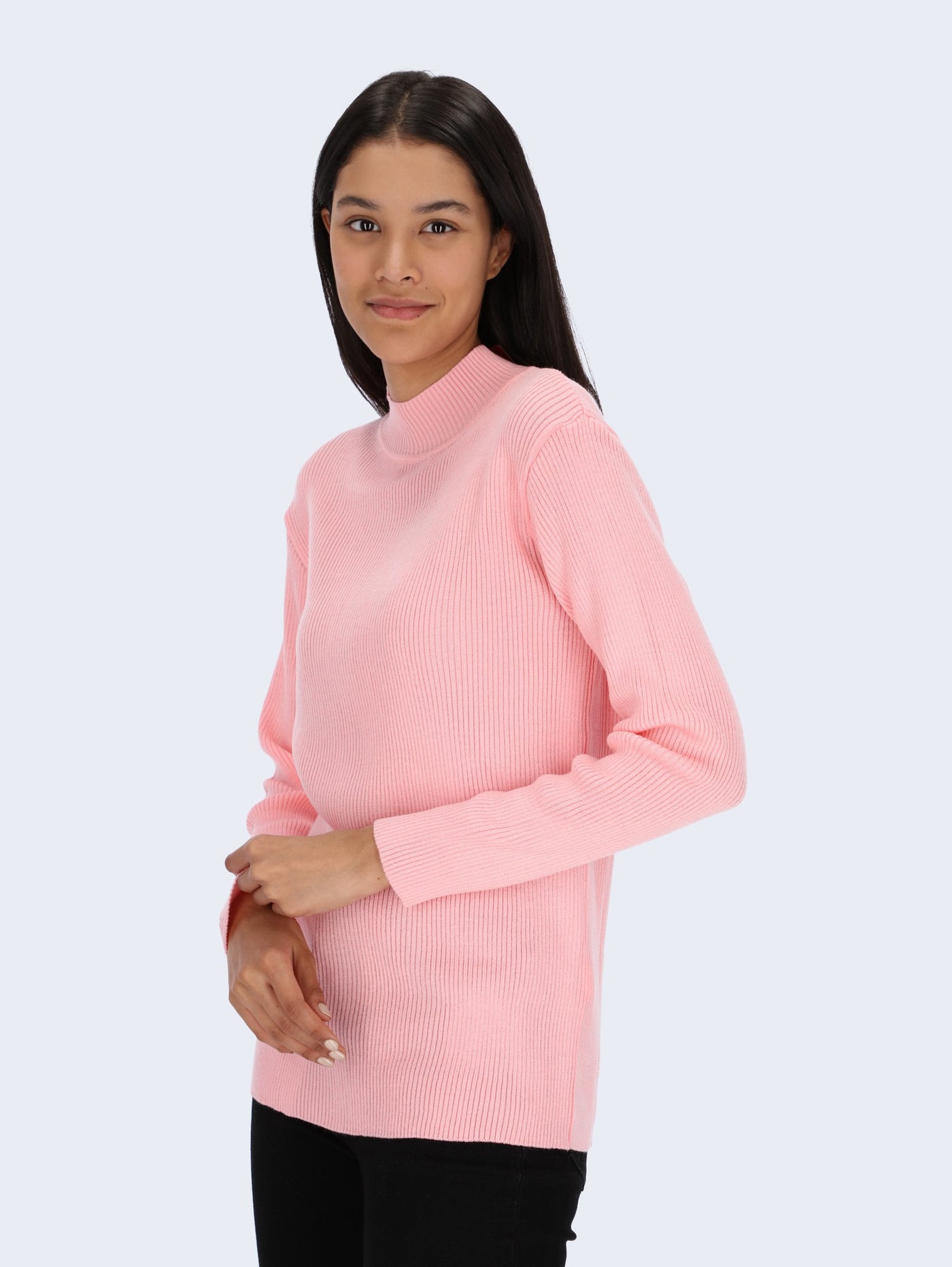 Half Neck Ribbed Sweater