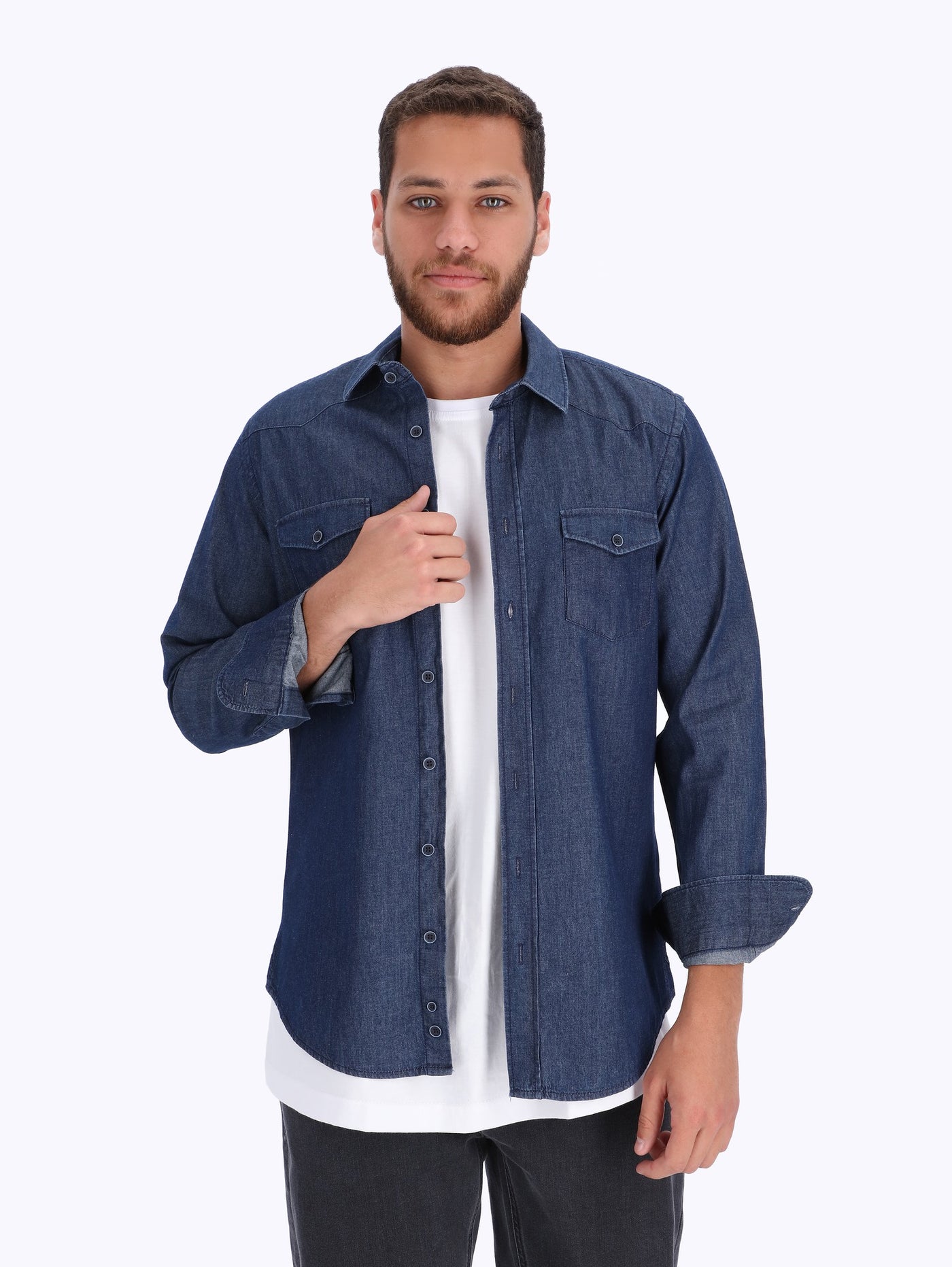 Chest Pockets Denim Shirt