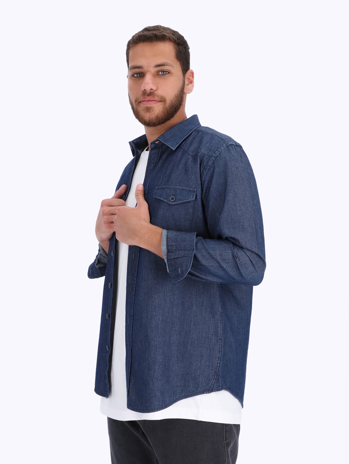 Chest Pockets Denim Shirt