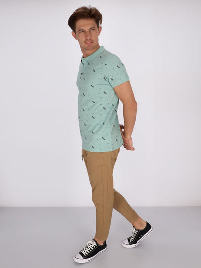 OR Polos Polo Shirt All Over Feather Print