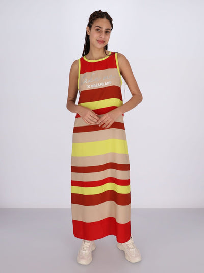 OR Dresses & Jumpsuits Cafe / S Uneven Striped Maxi Dress Take Me to Dreamland