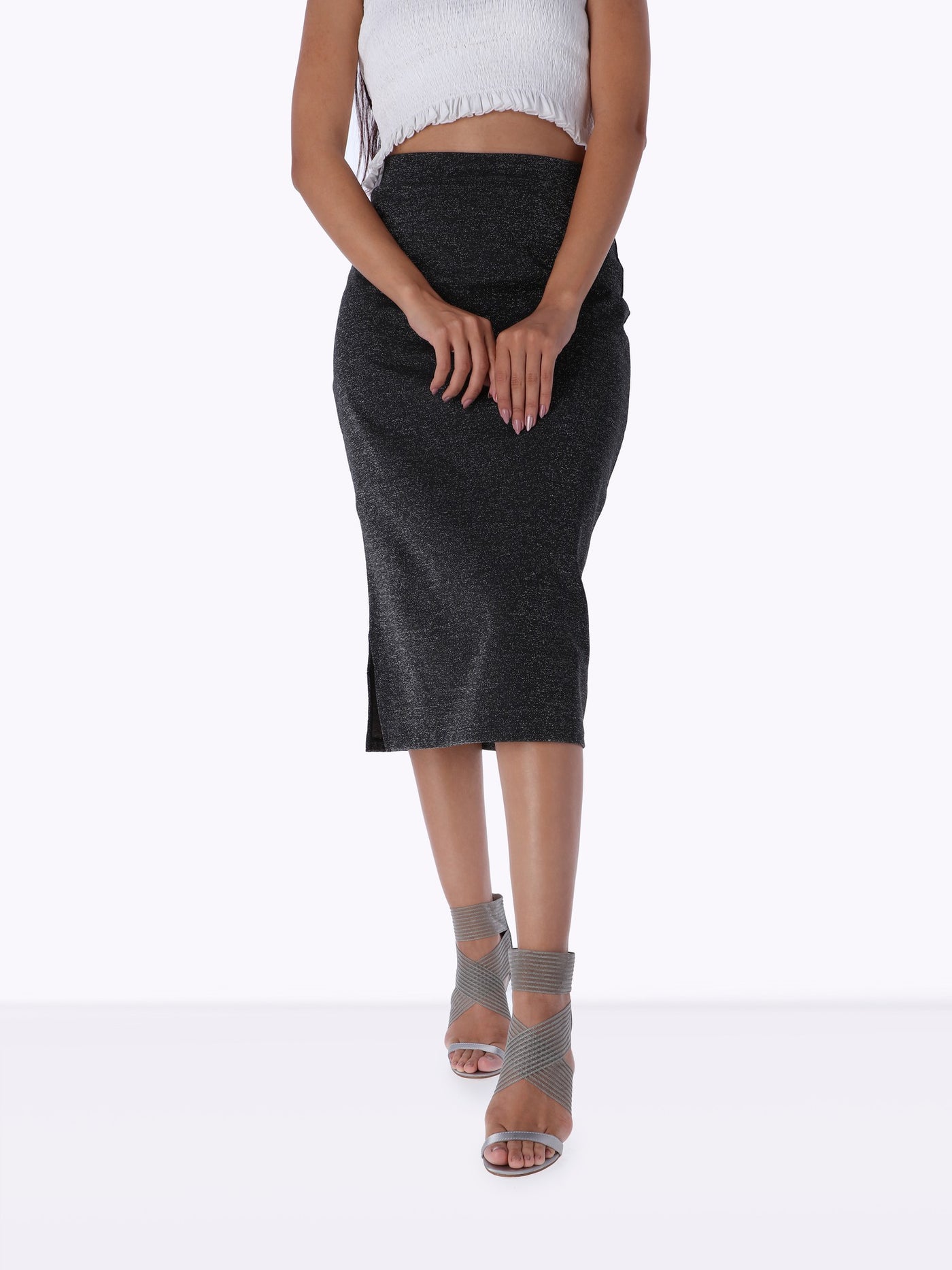 Midi Pencil Skirt - High Waist