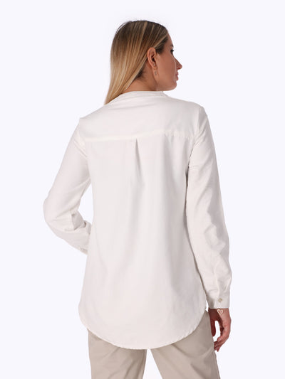 Blouse - Front Pocket - High Low Hem