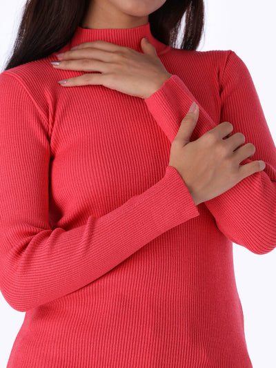 High Neck Pullover - Ribbed