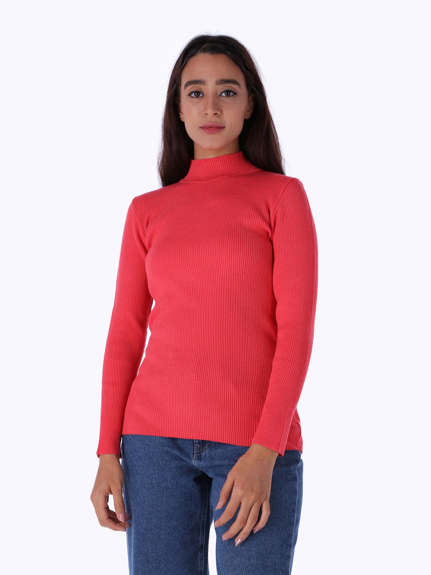 High Neck Pullover - Ribbed