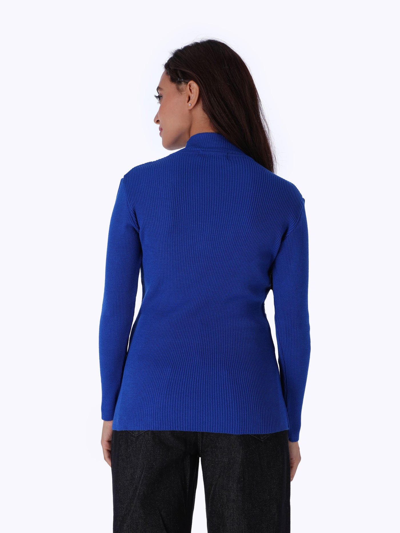 High Neck Pullover - Ribbed