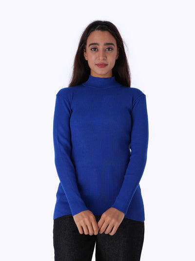 High Neck Pullover - Ribbed