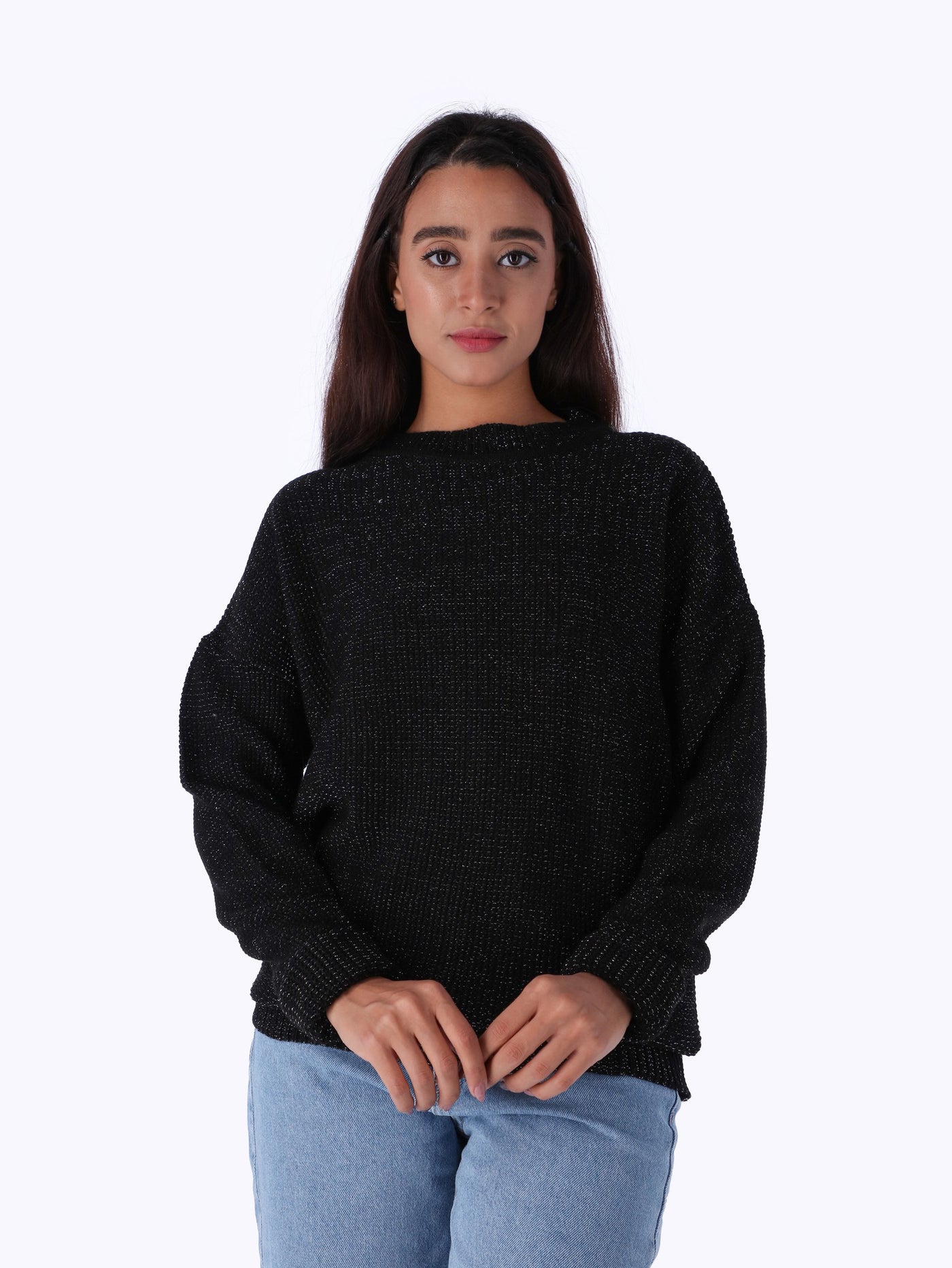 Knitted -Shiny Lurex Pullover