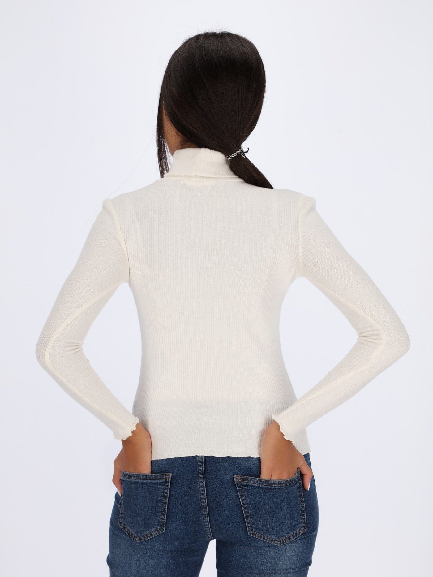 OR Tops & Blouses Ribbed High Neck Top with Long Sleeves