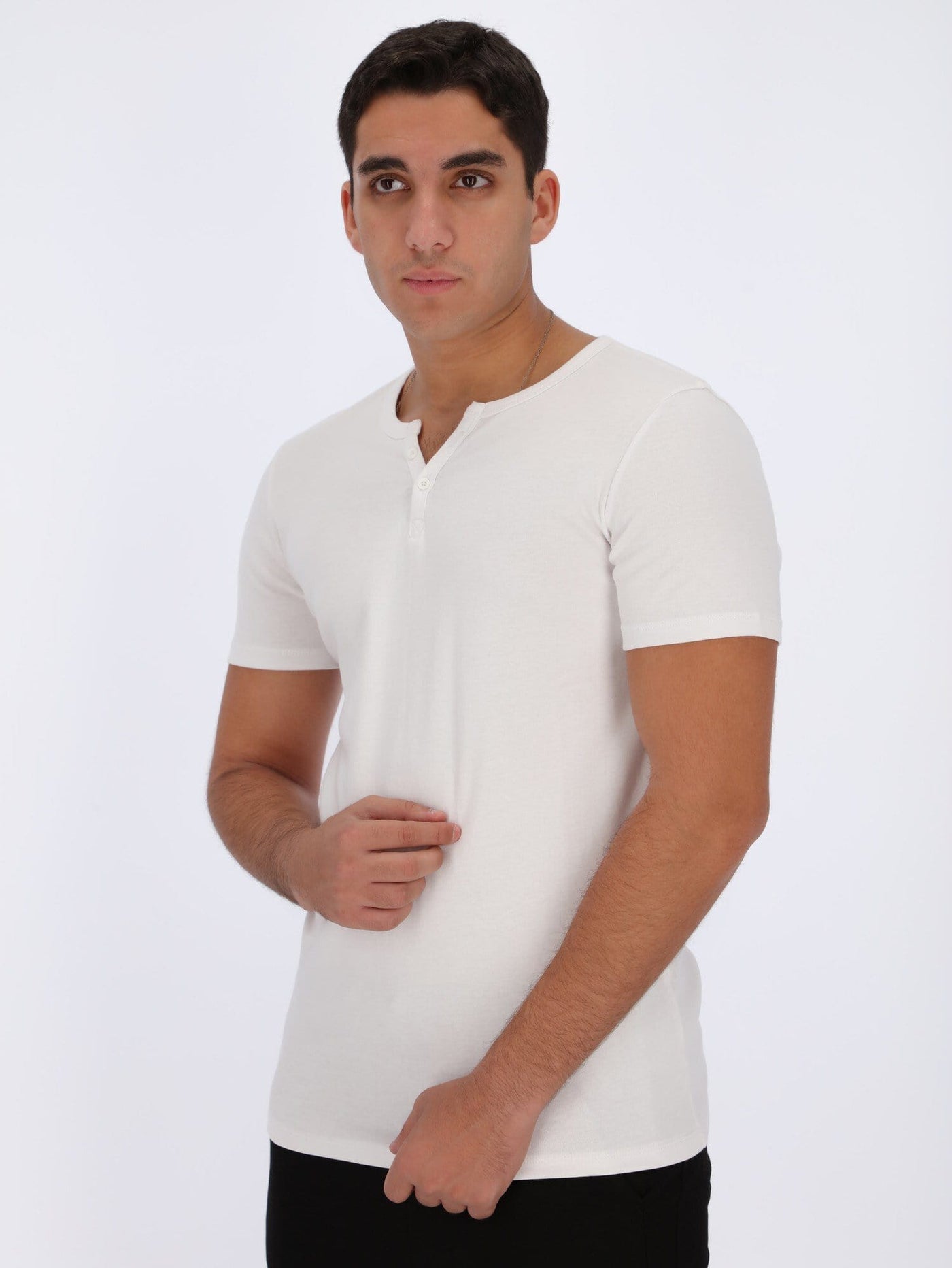 OR T-shirts White / L Slitted collar Basic T-shirt