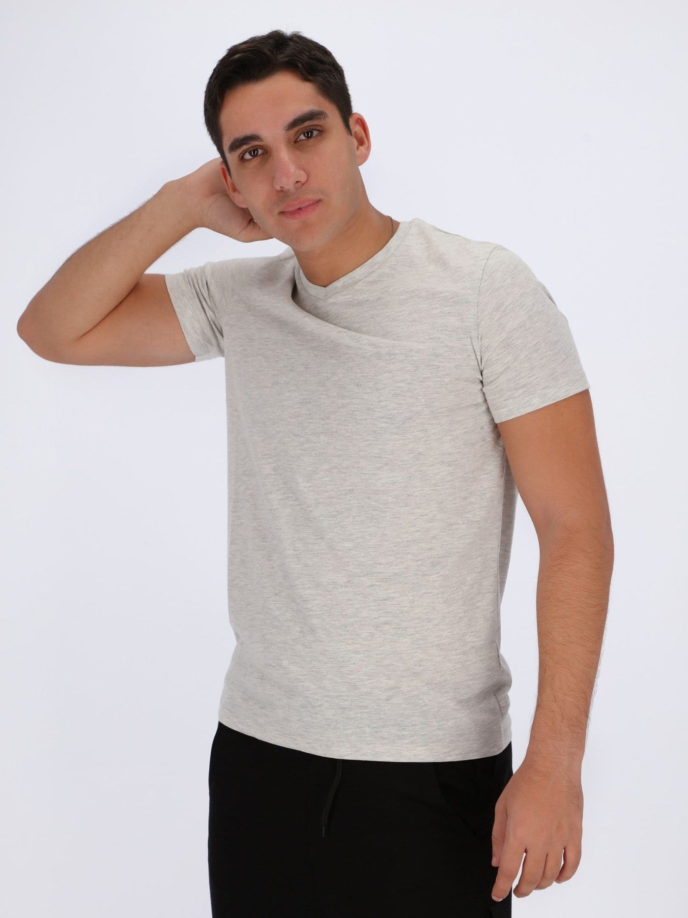 OR T-Shirts Off White Chine / M Basic V-Neck Slim Fit T-Shirt