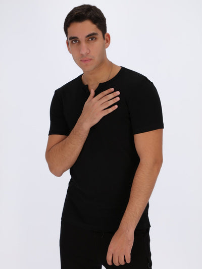 OR T-shirts Black / L Slitted collar Basic T-shirt