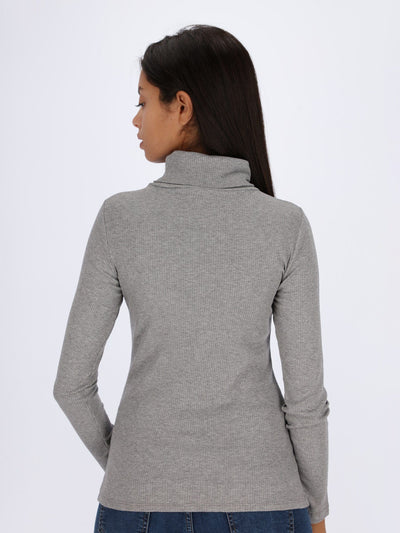 OR Tops & Blouses Ribbed Turtle Neck Top with Long Sleeves