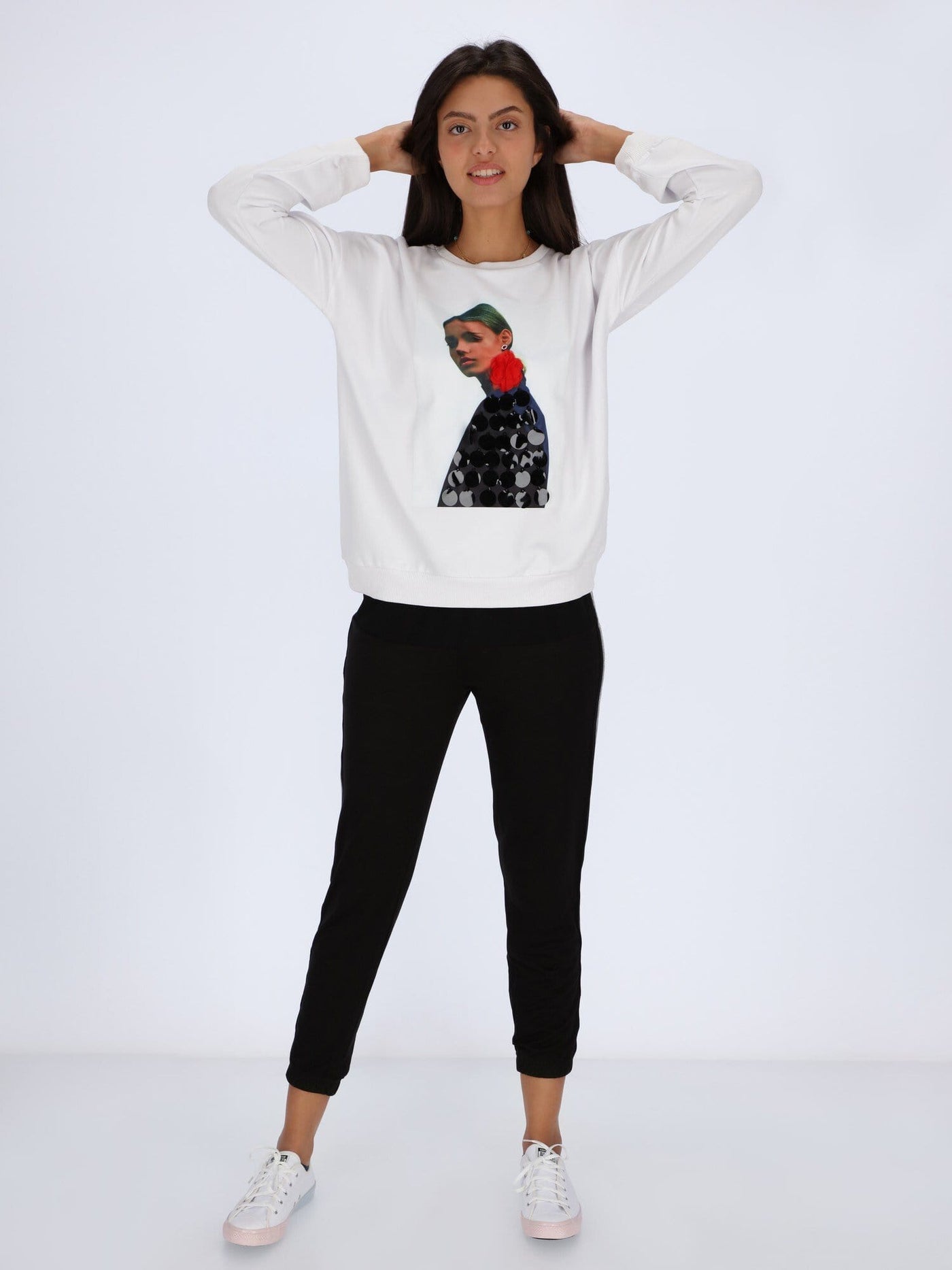 OR Sweatshirts & Hoodies Front Embroidered Print Sweatshirt