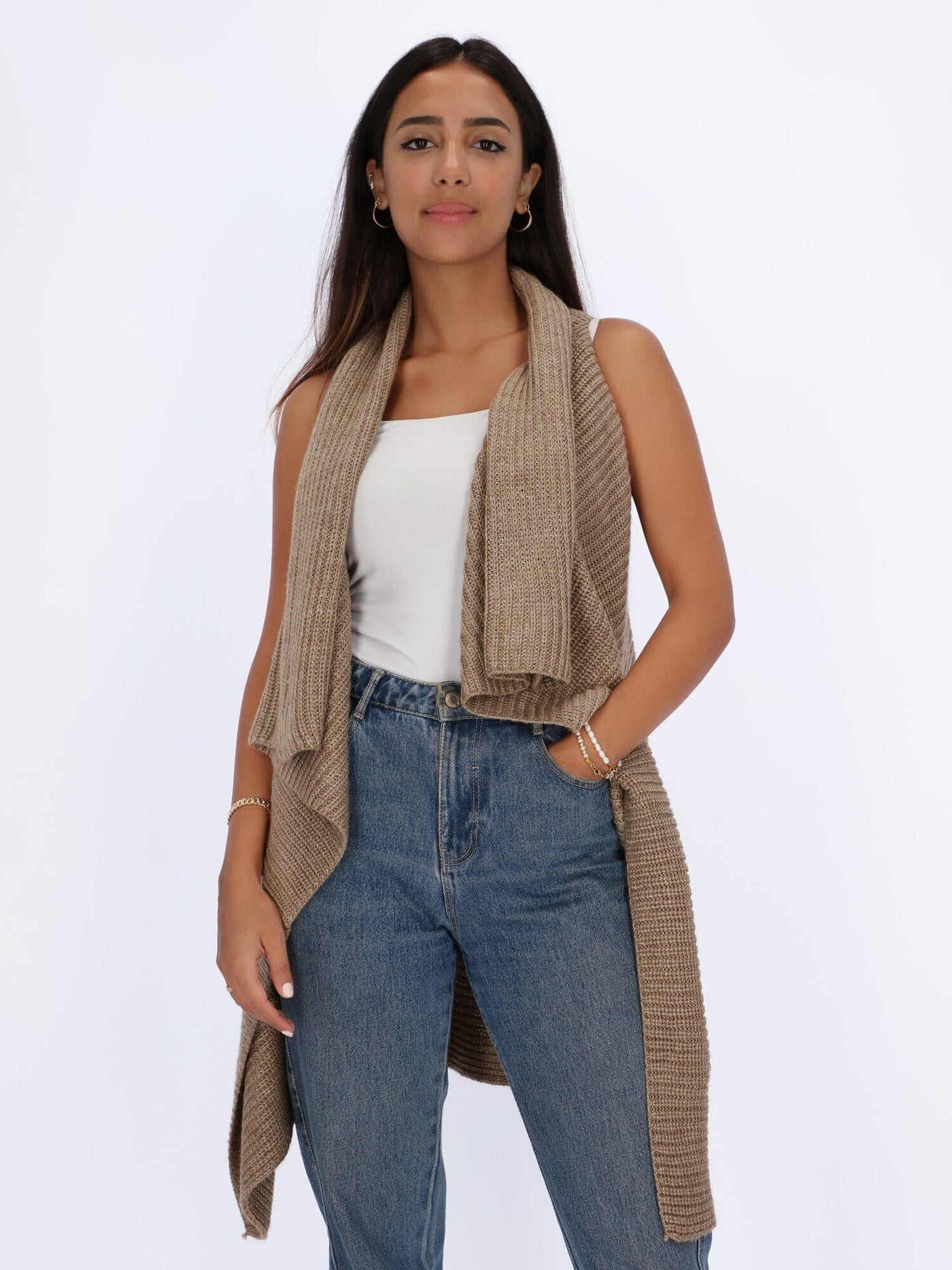 OR Jackets & Cardigans Ginger Root / One Size Long Sleeveless Cardigan