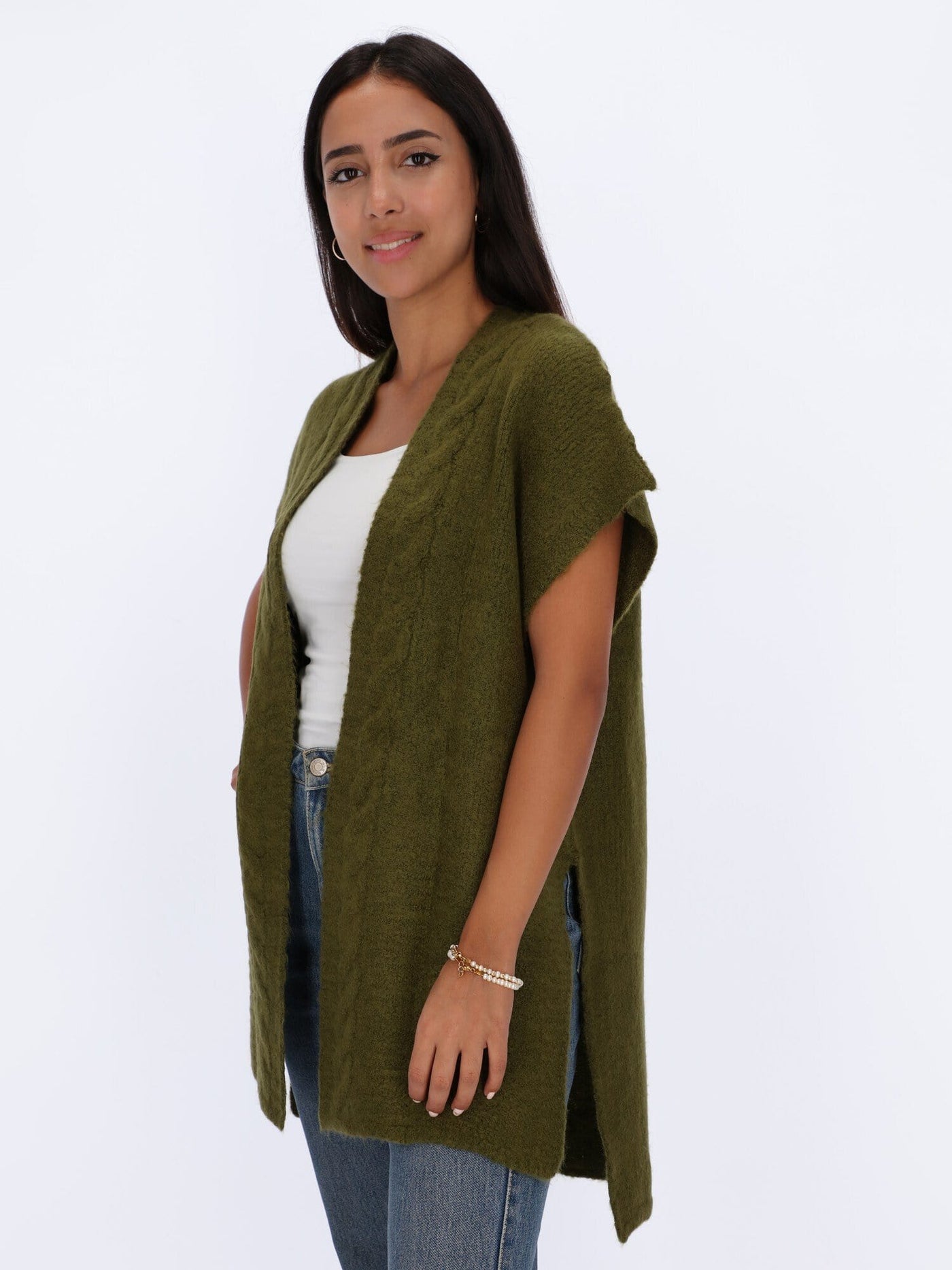 OR Jackets & Cardigans Cap Sleeve Front Opened Knitted Cardigan