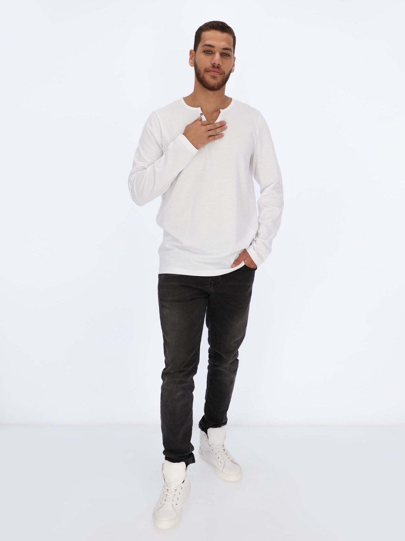 OR T-Shirts Henley T-shirt with Long Sleeves