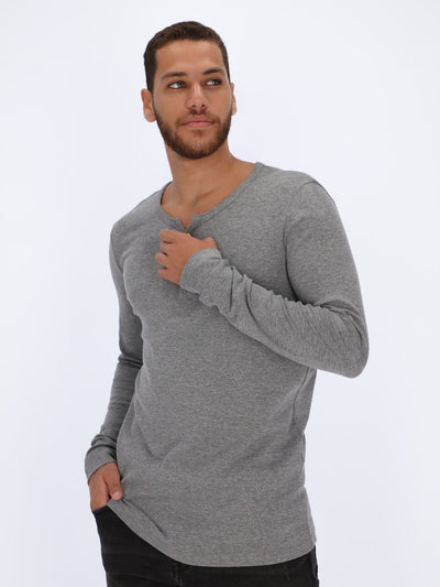 OR T-Shirts Henley T-shirt with Long Sleeves