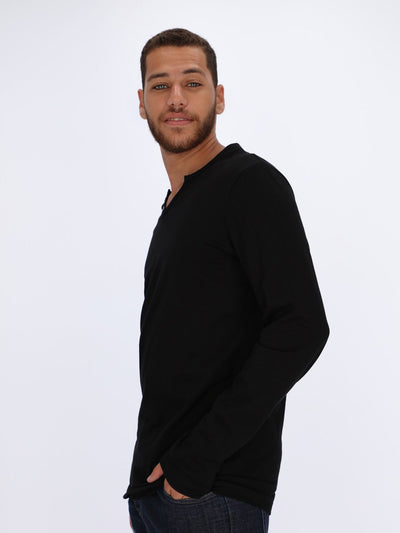 OR T-Shirts Henley T-shirt with Long Sleeves