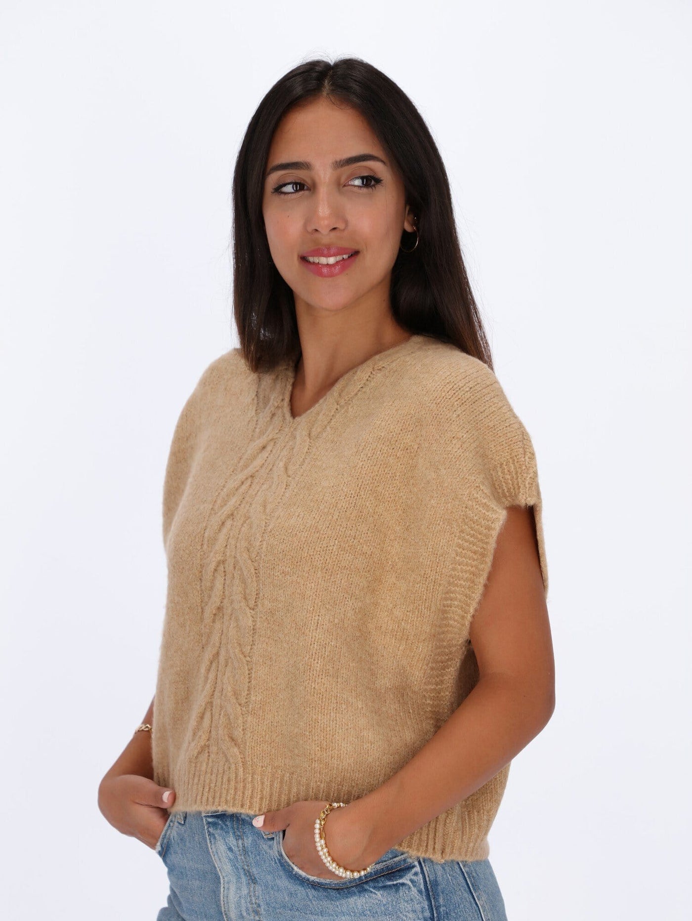 OR Knitwear Ginger Root / L/XL Cap Sleeve Knitted Pullover