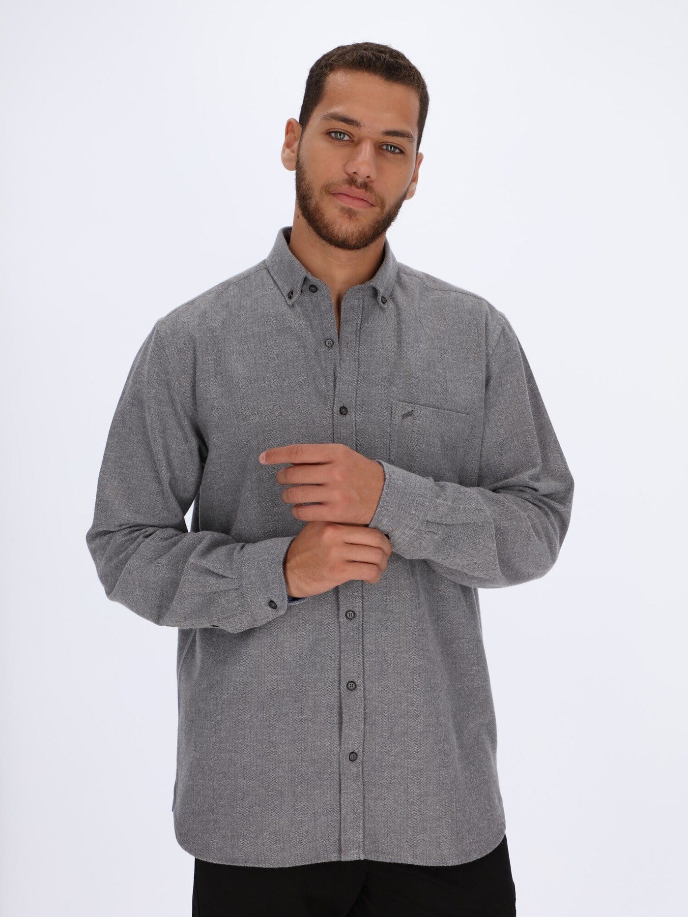 Daniel Hechter Shirts Tweed Long Sleeve Shirt