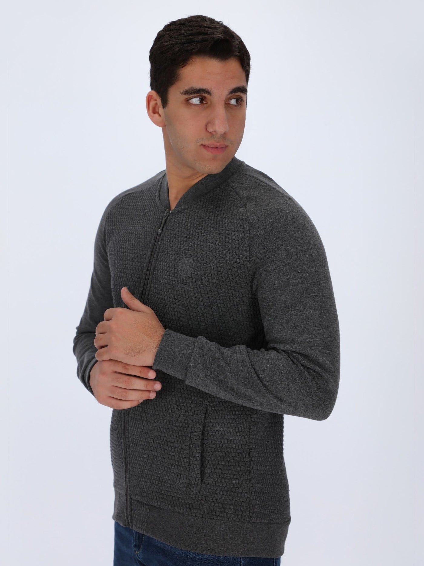 Daniel Hechter Knitwear Honeycomb Zipped Sweater