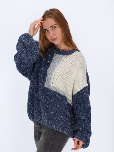 Color-block Sloppy Sweater