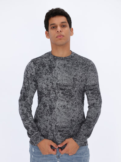 Long Sleeve Washed Fabric T-shirt