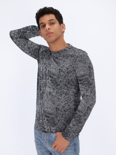 Long Sleeve Washed Fabric T-shirt