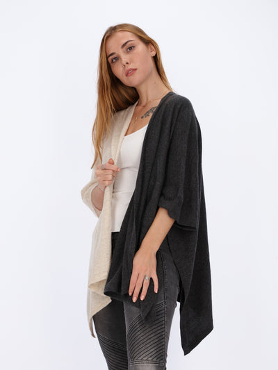 Bi-tone Asymmetric Cardigan