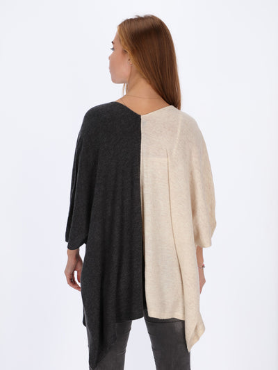 Bi-tone Asymmetric Cardigan