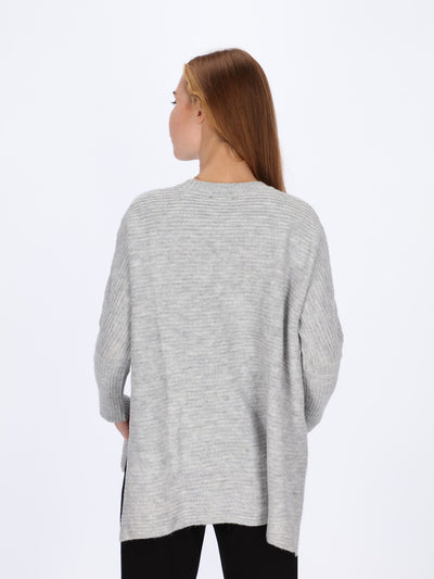 Slit Sides Ripped Knitted Pullover