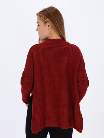 Slit Sides Ripped Knitted Pullover