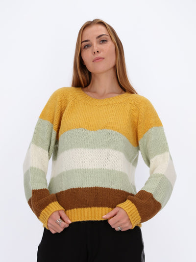 Horizontal Uneven Stripes Pullover