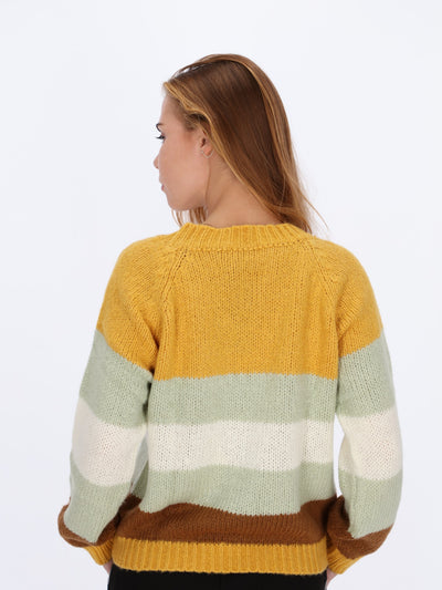 Horizontal Uneven Stripes Pullover