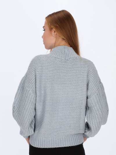 Bishop sleeve Knitted Pullover