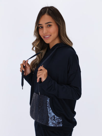 Hoodie with kangaroo Sequin Pocket