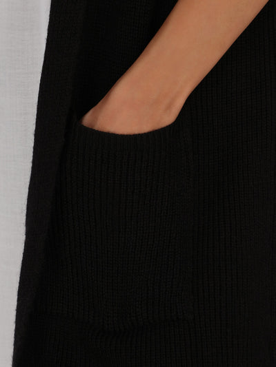 Long Length Slit Sides Opened Cardigan