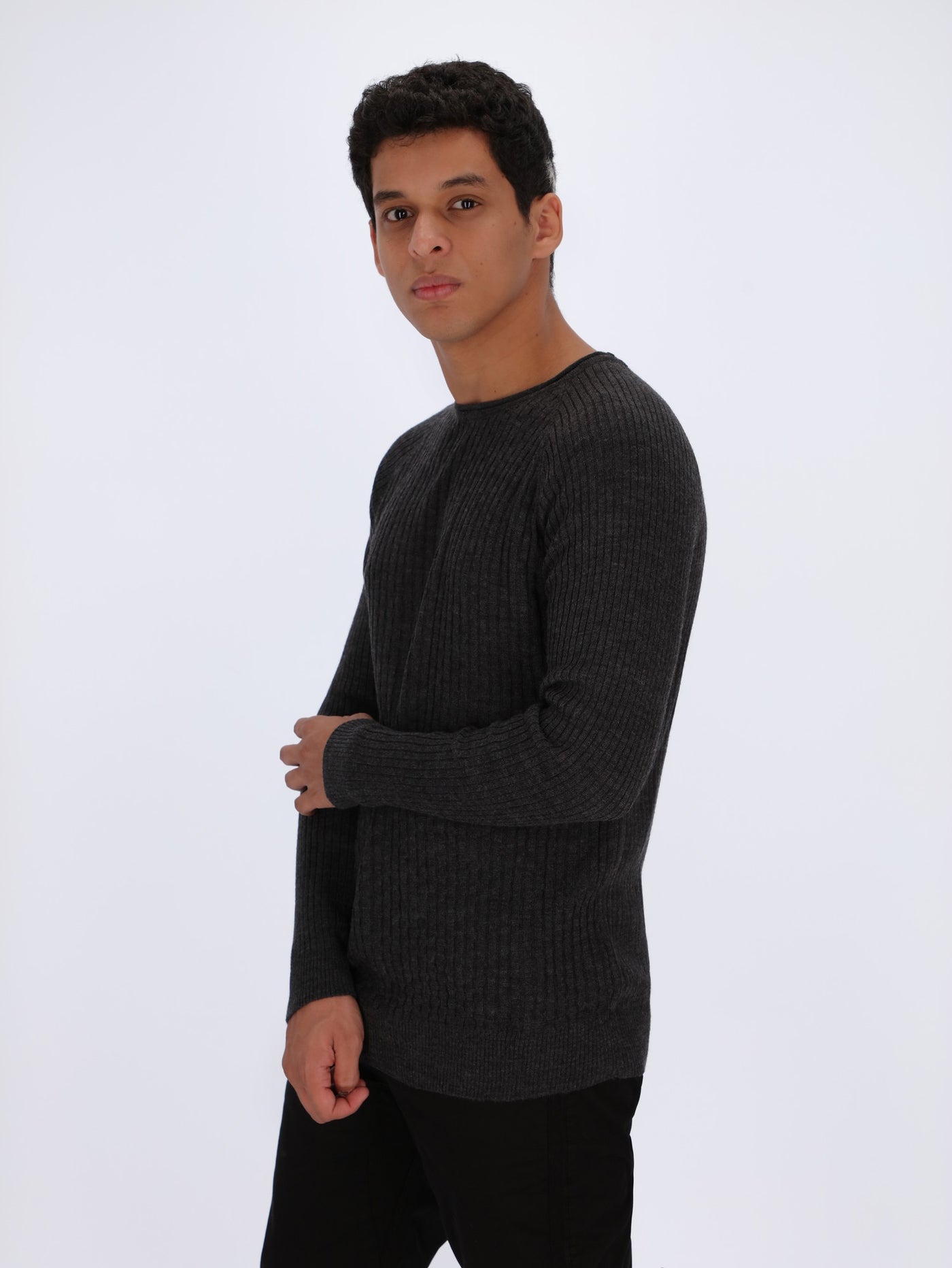 Small Cable Textured Raglan Sleeve Pullover