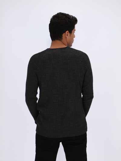 Small Cable Textured Raglan Sleeve Pullover