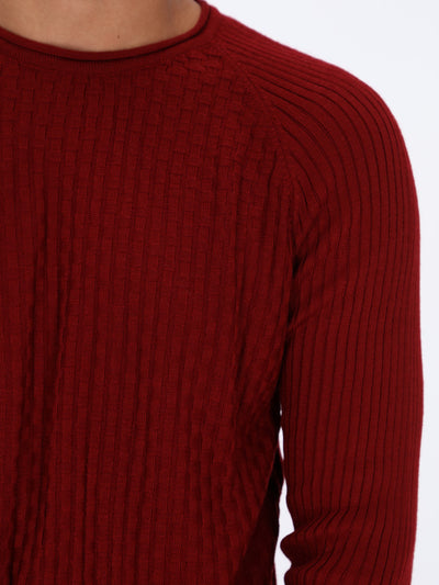 Small Cable Textured Raglan Sleeve Pullover