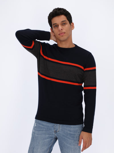 Horizontal Stripes Knitted Pullover