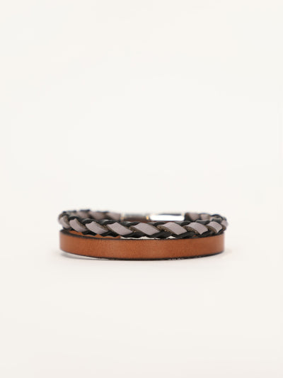 Braided Brown Leather Bracelet