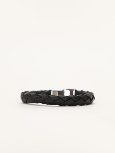 Flat Braided Leather Bracelet