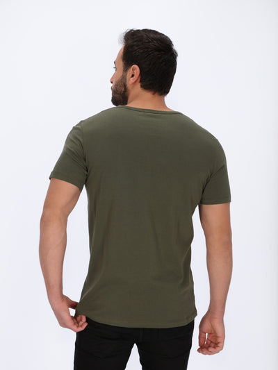 Henley Neck Basic T-Shirt