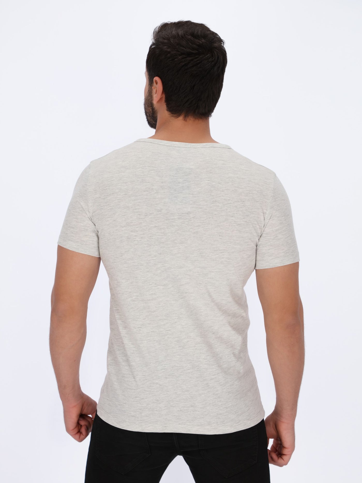 Henley Neck Basic T-Shirt