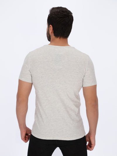 Henley Neck Basic T-Shirt