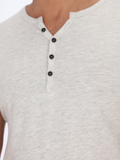 Henley Neck Basic T-Shirt