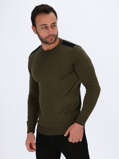 Basic Knitted Pullover with Shoulder Tapes