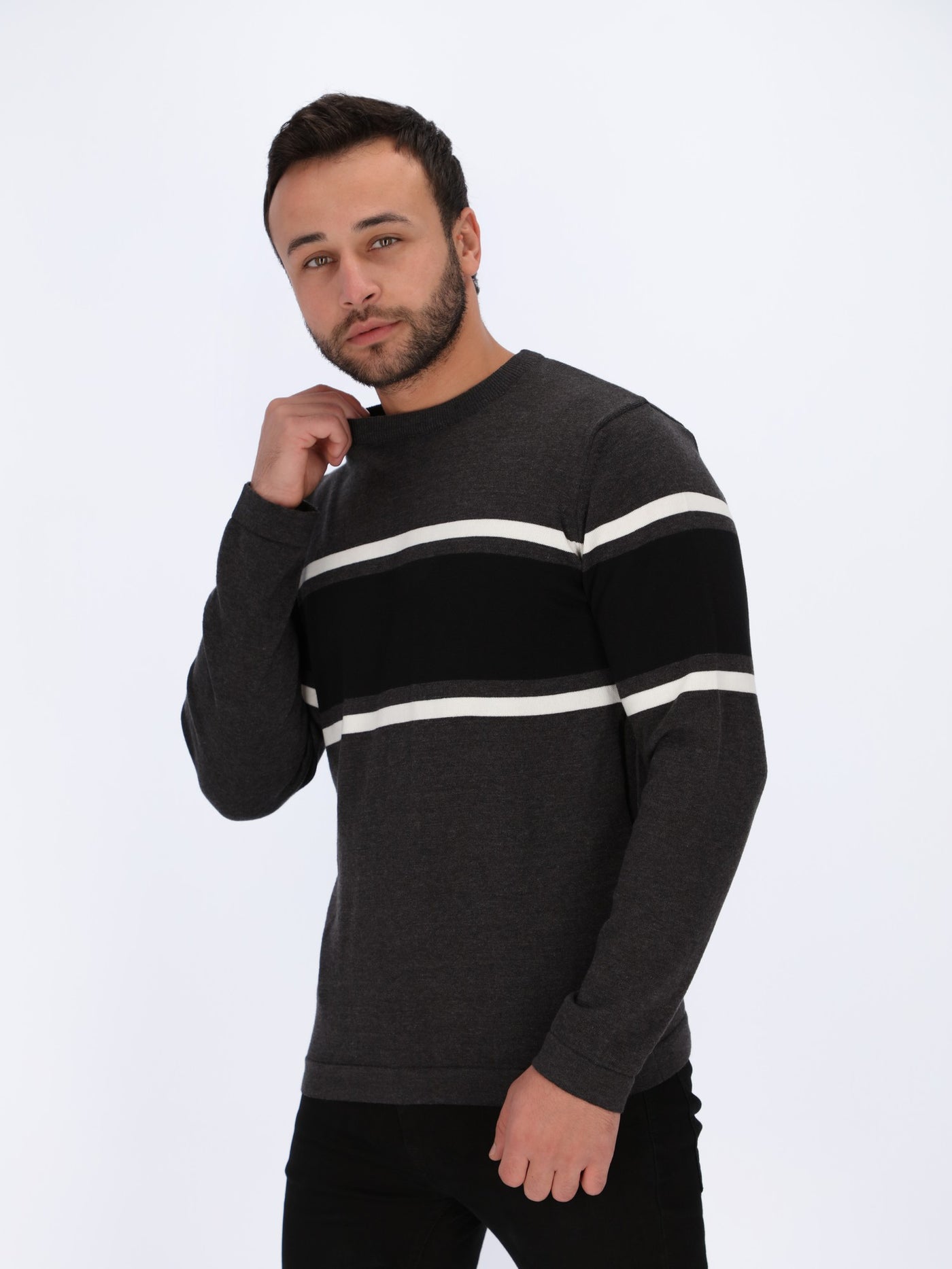 Horizontal Stripes Knitted Pullover